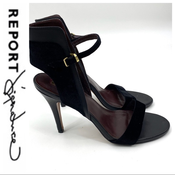 💕SALE💕Report Signature Black Leather Velvet Heel - Picture 3 of 8